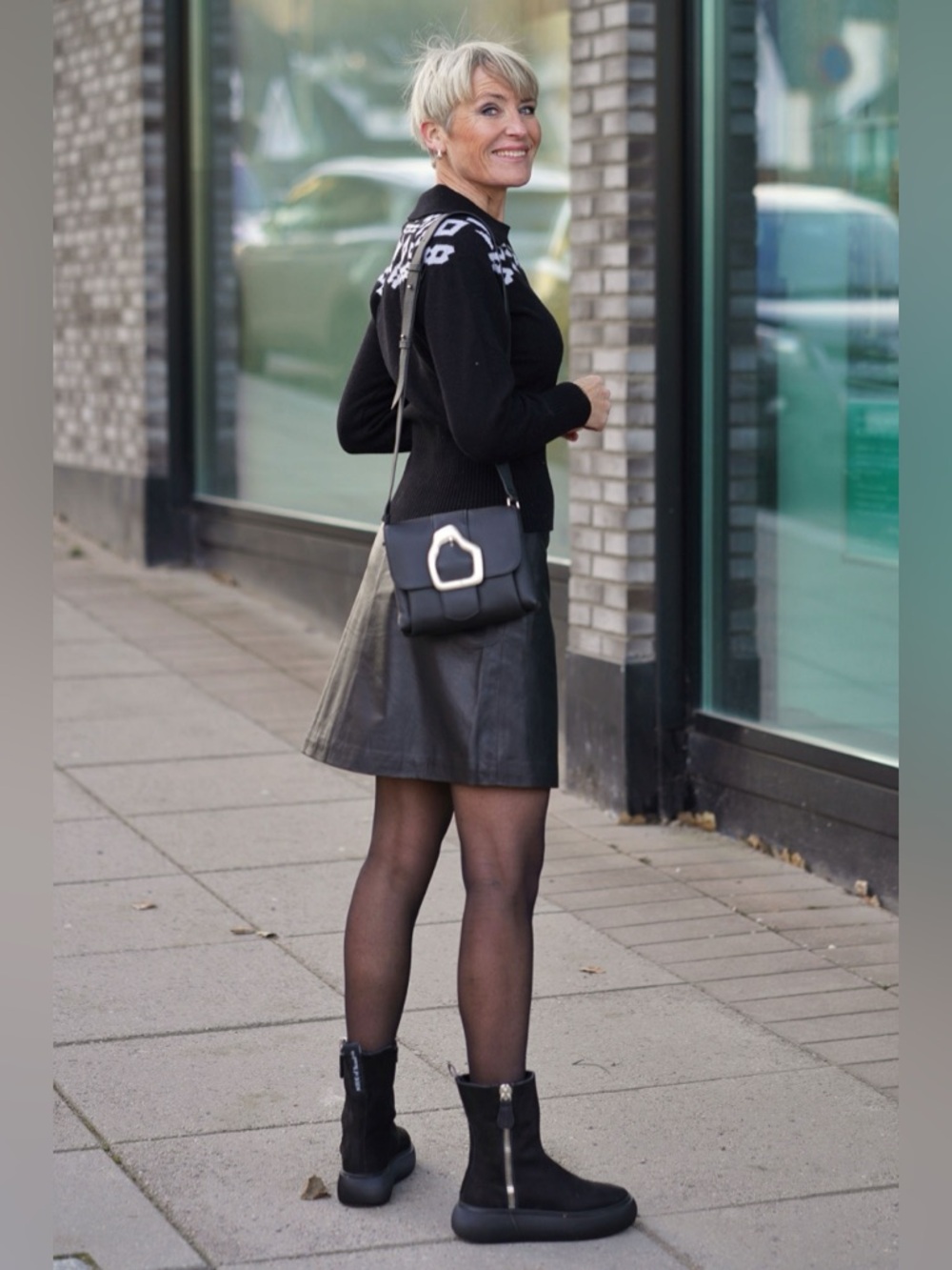 Part Two Copenhagen Lambskin Leather A Line Mini Skirt Size 36 Scandi Classic - Picture 12 of 15